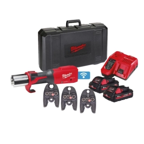   Milwaukee M18 ONEBLHPT-302C U-SET M18 Force Logic szénkefe nélküli présgép ONE-KEY technológiával 2 x 3.0 Ah akku, gyorstöltő, 3féle préspofával, kofferrel 4933478309