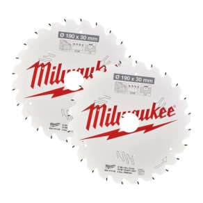   Milwaukee körfűrészlapok 190 x 24T/24T (2 db/cs) 4932479804