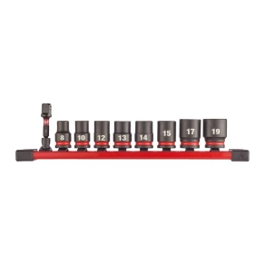   Milwaukee 3/8 gépi dugókulcs 6 lapú, rövid készlet (9 részes) 4932480454