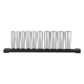   Milwaukee 3/8 dugókulcsok hosszú, Metrikus, tartósínen 10 db 4932492509