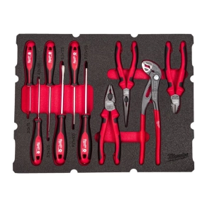   Milwaukee Packout csavarhúzó és fogó készlet habbetétben - 10 részes 4932493638