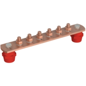   J.Pröpster 2072 EPH Potenciálkiegyenlítő sín 250/40x5mm, 6 csatlakozó hely, Réz