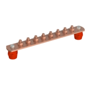   J.Pröpster 910375 EPH Potenciálkiegyenlítő sín 310/40x5mm, 8 csatlakozó hely, Réz