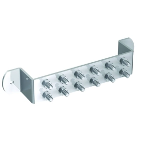   J.Pröpster 910380 Földelő sín 385/60x5mm, 2x6 csatlakozó hely, V2A
