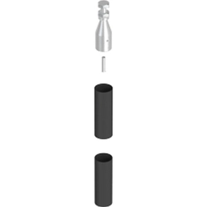   J.Pröpster 651100 HVC-50 felső csatlakozó idom Alu M10x35mm anyával, rúdon kívüli elvezetéshez
