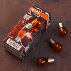   Osram Truckstar Pro PY21W 24V, extra fényerős, vibrációálló jelzőizzó teherautókhoz, BAU15s foglalat, hosszú élettartam, 250 lm, 7510TSP, 10 db/doboz