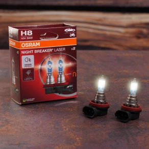   Osram Night Breaker Laser H8 halogén fényszórólámpa, 12 V, 35 W, 800 lumen, PGJ19-1 foglalat, akár +20% fényerő, 64212NL-2HB, 2db/csomag