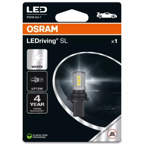   OSRAM LEDriving SL P13W, hidegfehér fényű, LED-es P13W helyettesítő lámpa, 12 V, 6000 K, nappali menetfényhez, off-road felhasználásra, 828DWP-1BL