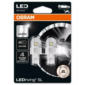   Osram LEDriving SL W16W hidegfehér LED jelzőizzó, plug & play megoldás, 6000 K, 280 lumen, 12 V, 921DWP-2BL, W16W (921) 2db/bliszter