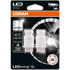   Osram LEDriving SL P27/7W hidegfehér LED, W2.5x16q foglalat, ≙ P27/7W, prémium minőség, 3157DWP-2BL, 2db/bliszter