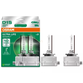   Osram Xenarc Ultra Life D1S xenon fényszórólámpa, 85V, 35W, 4300K színhőmérséklet, extrém hosszú élettartam, 3200 lumen fényáram, PK32d-2 foglalat, 66140ULT-2HB, 2db/doboz