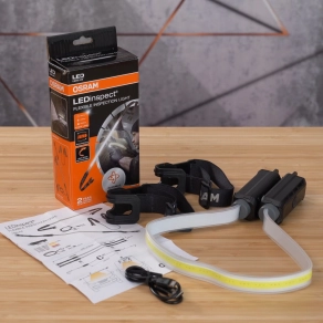   Osram LEDinspect Flexible Inspection Light LED szerelőlámpa, 1000 lumen, teljesen hajlítható fénycsík, mágneses rögzítés, USB-C töltés, LEDIL416, hevederes szerelőlámpa szalag