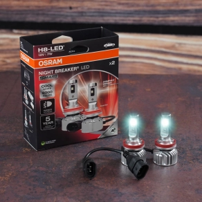   Osram Night Breaker LED Smart H8 ködlámpa szett, 6000K hidegfehér fény, akár 6-szor hosszabb élettartam, PGJ19-1 foglalat, 64212DWNBSM-2HB, 2db/csomag