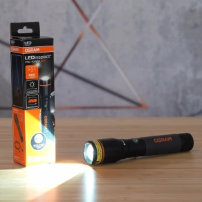   Osram LEDinspect Pro Torch 800, 800 lumenes nagy teljesítményű LED zseblámpa, állítható fókuszú fénynyaláb, IP44 védelem, LEDIL431
