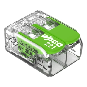   Wago kettes sodrott vezeték összekötő Green újrahasznosított 0,2–4 mm² 32 A (221-422)