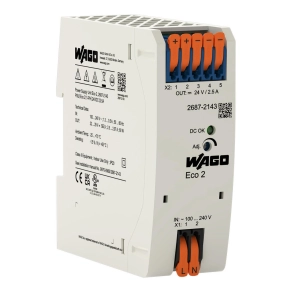   Wago kapcsolóüzemű tápegység, 24 V DC, 60 W, 2,5 A, DIN sínre szerelhető Eco2 (2687-2143)