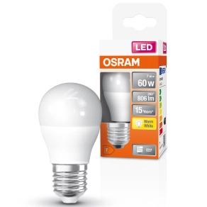  Osram E27 LED kisgömb, 6,5W, 806 lm, 2700 K, melegfehér, opál műanyag-60 W izzó helyett - Superstar Classic P