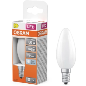   Osram E14 LED gyertya, 5,9W, 806 lm, 4000 K, hidegfehér, opál üveg-60 W izzó helyett - Star Classic B