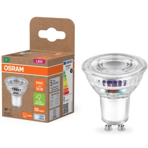   Osram GU10 LED 1,4W, 250 lm, 4000 K, hidegfehér, áttetsző üveg-35 W izzó helyett - Superstar+ Spot PAR16