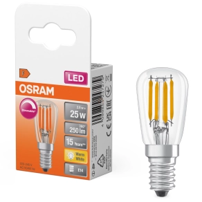   Osram E14 LED 2,8W, 250 lm, 2700 K, melegfehér, dimmelhető, színes üveg-25 W izzó helyett - Special T26 filament