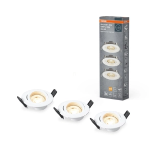   3 darabos Osram Spot Set Recess Simple DIM süllyesztett LED spot lámpa, fehér