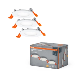   3 darabos Osram LED Spot and Downlight Recess Slim süllyesztett LED spot lámpa, melegfehér (8,5 cm)