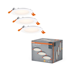   3 darabos Osram LED Spot and Downlight Recess Slim süllyesztett LED spot lámpa, melegfehér (12 cm)