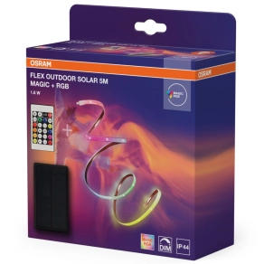   Osram Flex Outdoor Solar 5M Magic RGB – Napelemes LED szalag RGB színvezérléssel, 5m hosszú, IP44gel, távirányítóval kültéri használatra