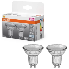   Osram GU10 LED 3,7W, 350 lm, 4000 K, hidegfehér, áttetsző üveg-50 W izzó helyett, 2 darabos - Star Spot PAR16