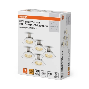   Osram Essential Recess süllyesztett spot lámpa, melegfehér, fehér (5 darabos)