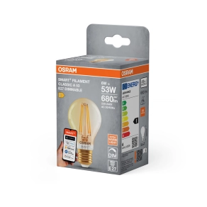   Osram Smart+ Matter Filament Classic E27 LED, 6 W, 680 lm, 2400 K, dimmelhető