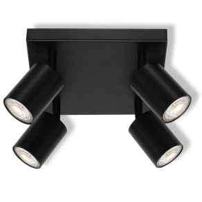   Osram LED Spot Elemental 4XGU10 Plate Black - Mennyezeti spotlámpa 4 forgatható fejjel, max 4x6W teljesítmény, IP20, fekete