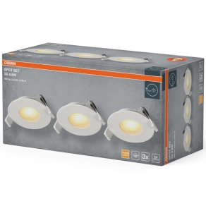   Osram Spot Set Recess – Mennyezetbe süllyeszthető LED lámpa 4.9W, 220lm, 2700K melegfehér fény, 120° sugárzási szög, fehér kivitel