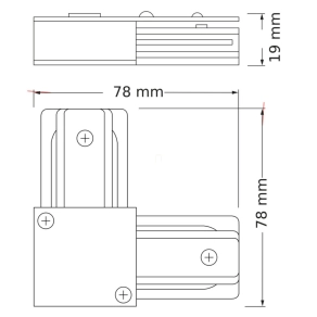   Osram Connector 1-phase tracking system L Type – Egyfázisú sínrendszer L alakú csatlakozó elem beltéri világításhoz, alumínium/műanyag kivitel, fehér