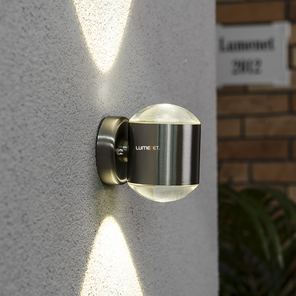 Kültéri fali LED lámpa 10 W, melegfehér, ezüstszínű - Crystal Lutec 5521201001