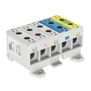   Fővezeték sorkapocs 5x35 (2,5-35mm2) szürke kék zöld/sárga Morek OTL35-5x MAA5035A10