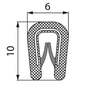 Élvédő profil UT-4.3 0,8-2mm fekete 10m Morek MCA002BB12