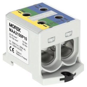   Fővezeték sorkapocs 2x150/2x150mm2 zöld/sárga/kék OTL150-2 Morek MAA2150P10