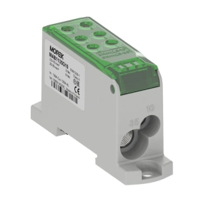   Morek Elosztóblokk OJL 135A zöld Al/Cu 1x10/1x3510-70 ki: Cu 2x10/4x16mm2 MAB1135G10