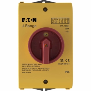   Eaton J főkapcsoló, 20A, tokozott, három pólusú, piros forg.kar, j20/r-199541