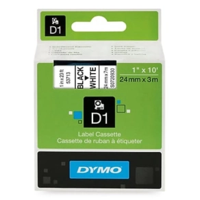 Dymo szalag D1 kazetta 24mmx7m fehér (fekete betű) 53713