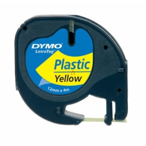 Dymo szalag Letratag, műanyag Sárga 59423 12mmx4m