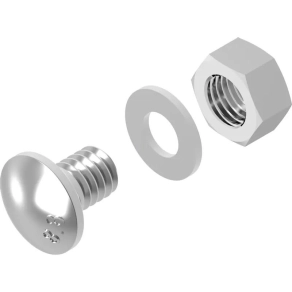   Baks 650166 SGFM6×12 Csavargarnitúra (lencsefejű csavar M6x 12 mm+alátét+anya), villamos szerelési feladatokhoz