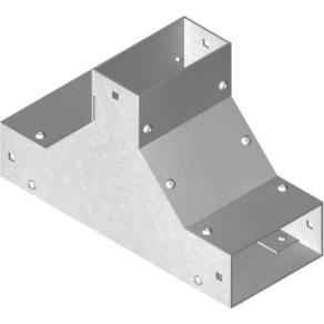   Baks 818660 TRSDMC600H50 Kábeltálca alsó leszálló T-idom 50x 600 mm gépek áramellátásához szimmetrikus, szalaghorganyzott, anyagvastagság 2,0 mm