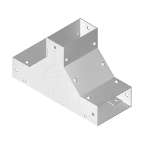   Baks 818910 TRSDMP100H100 Kábeltálca alsó leszálló T-idom 100x 100 mm gépek áramellátásához szimmetrikus, szalaghorganyzott, anyagvastagság 1,5 mm