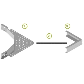   Baks 214012 KDKSCH120 Kábeltálca sarokidom készlet 120 mm oldalmagassághoz, önhordó, szalaghorganyzott, anyagvastagság 2,0 mm