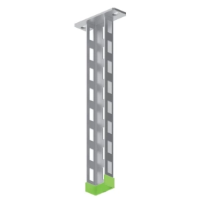   Baks 762360 WPBM600 függesztett oszlop fejlemezzel 60×32×600 mm, tűzihorganyzott tartóoszlop, kábelvezetési elemek rögzítéséhez