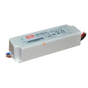   Egykimenetes Class 2 tápegység LED alkalmazásokhoz, LPV-20-12Vin: 90-264 VAC, Vout: 12 VDC (0-1,67A), P: 20 W