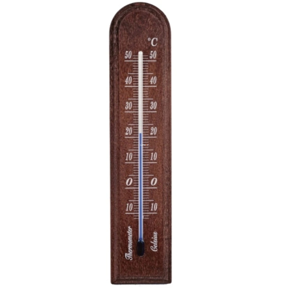 Fa beltéri hőmérő 20,5 cm, mahagóni