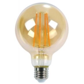   LED Globe G125 6W E27 550lm 2200K meleg fehér fényforrás Ra80 230V VINTAGE ORO-E27-G125-FL-AMBER-6W-WW 5902533190614 Led-Pol
